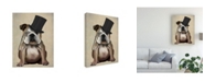 Trademark Global Fab Funky English Bulldog, Formal Hound and Hat Canvas Art - 19.5" x 26"